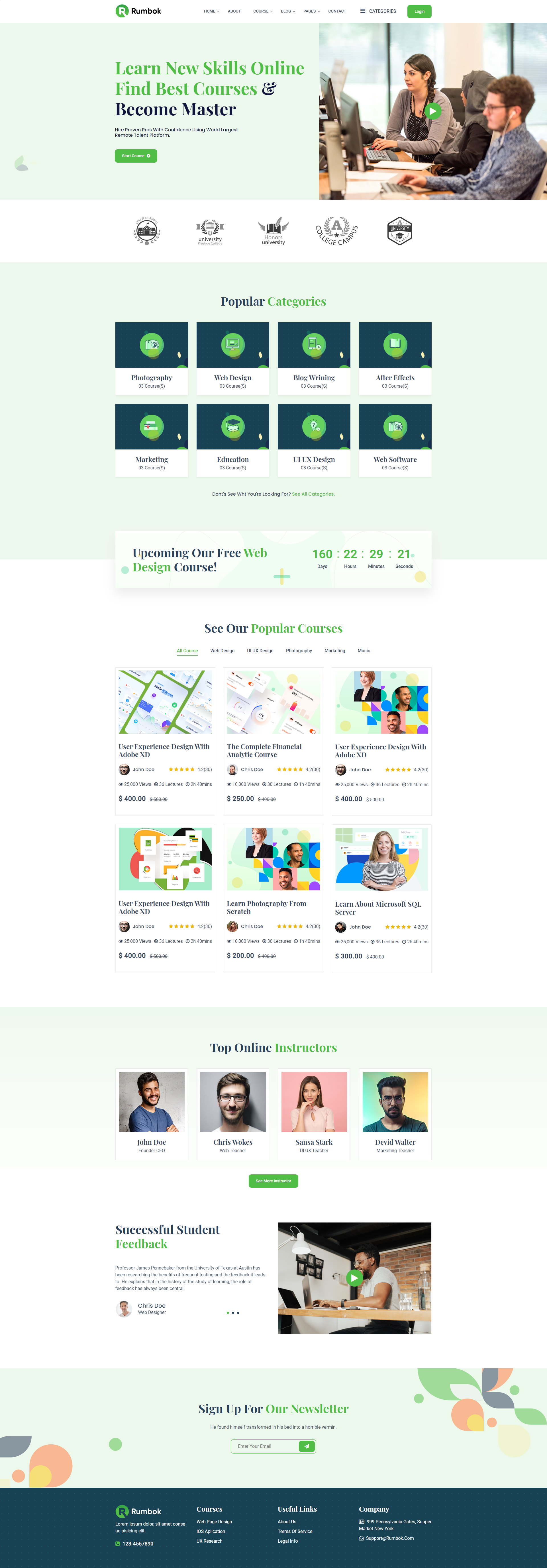 Rumbok - professional education theme for course LMS - 2
