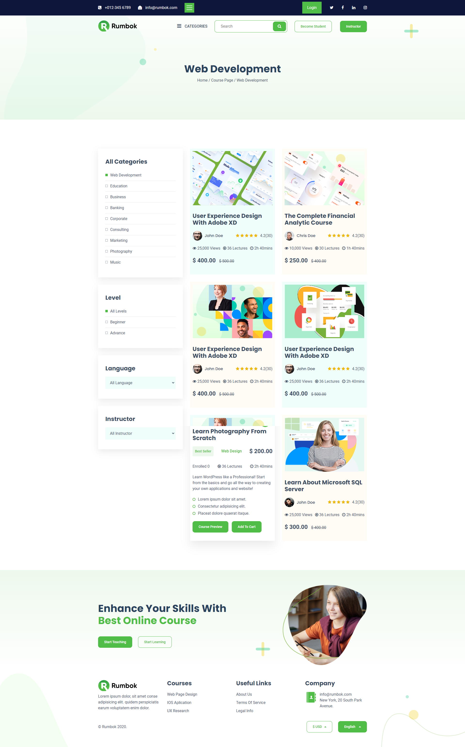 Rumbok - professional education theme for course LMS - 4