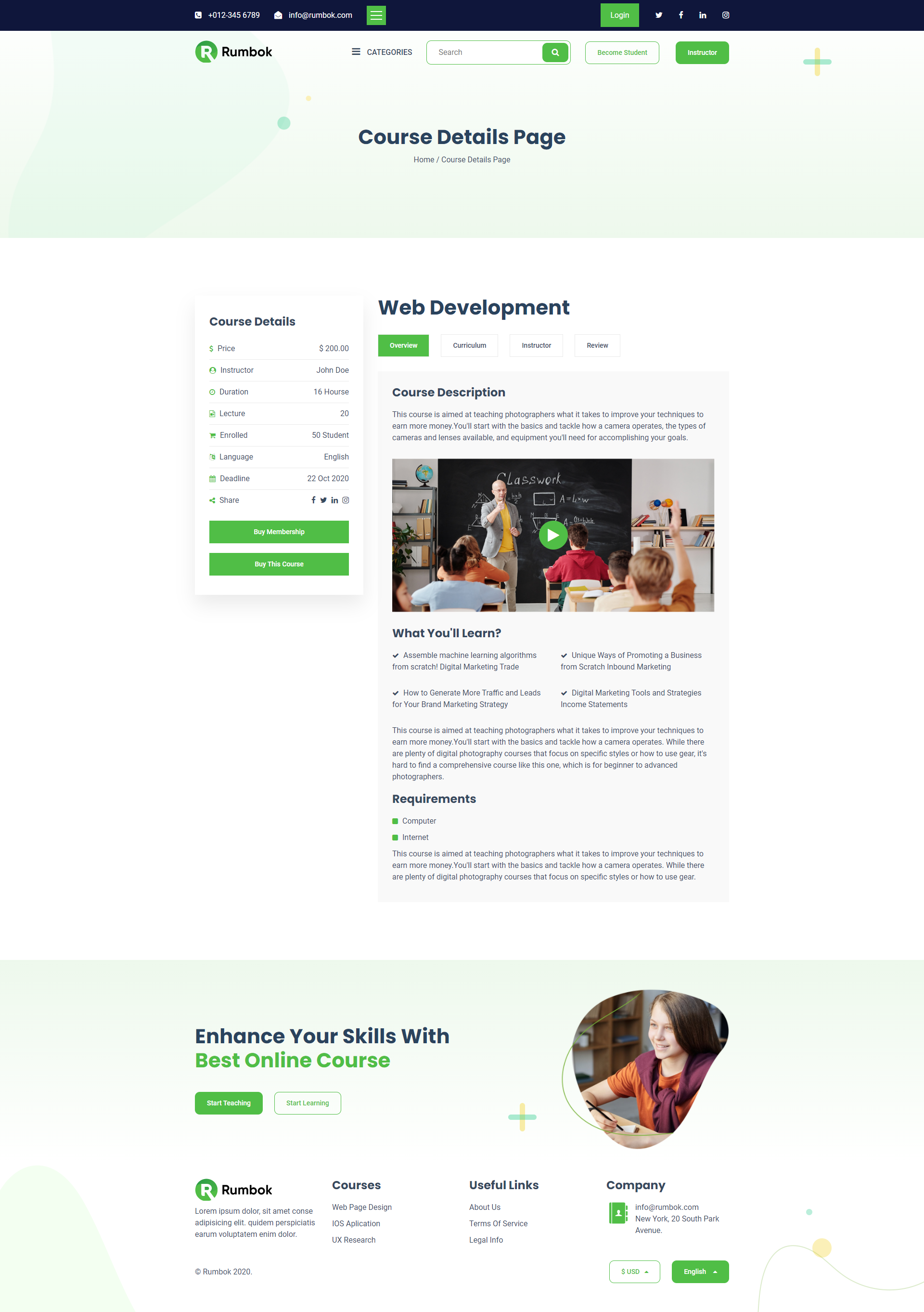 Rumbok - professional education theme for course LMS - 5