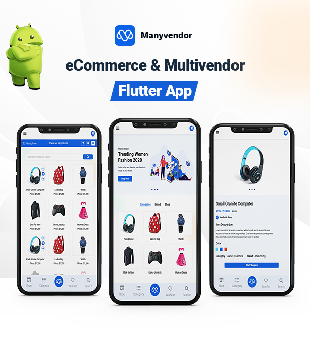 Manyvendor eCommerce Customer Mobile App - Flutter iOS & Android
