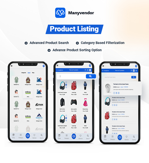 Manyvendor eCommerce Customer Mobile App - Flutter iOS & Android