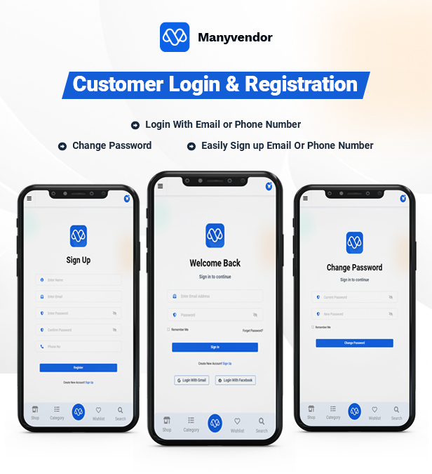 Manyvendor eCommerce Customer Mobile App - Flutter iOS & Android