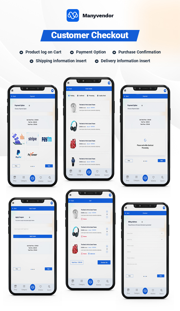 Manyvendor eCommerce Customer Mobile App - Flutter iOS & Android