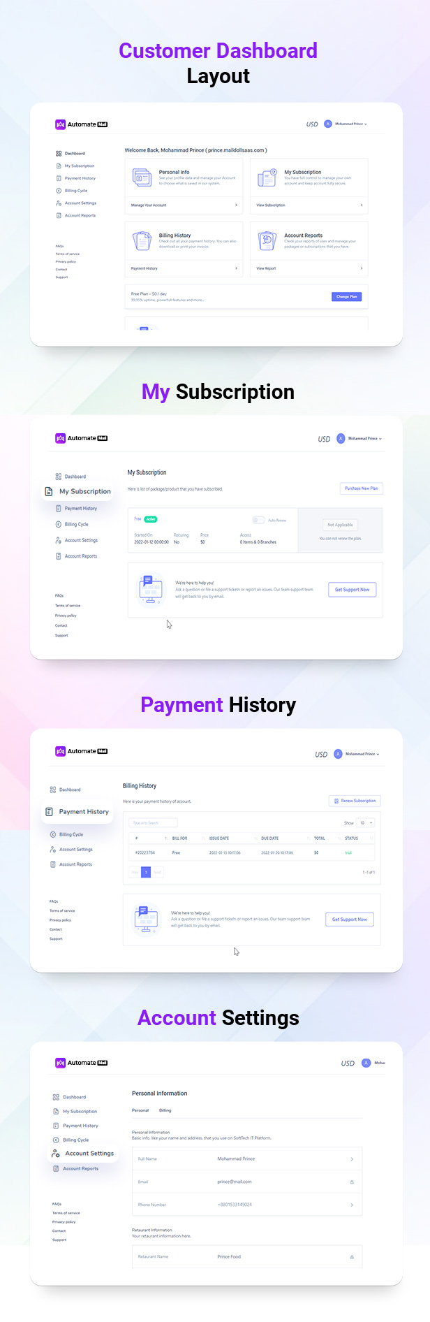 AutomateMail - Subdomain-Based SaaS Script For Email Marketing & SMS Marketing (Multitenancy)