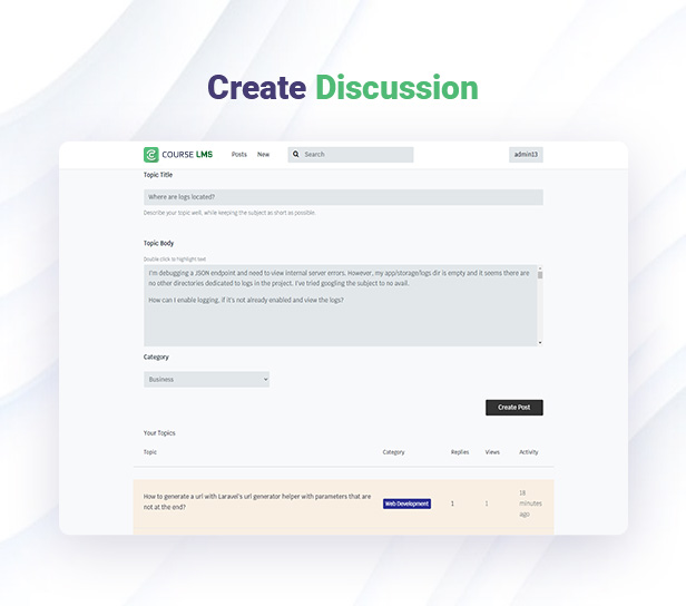 Forum & Discussion Addon Course LMS - 5