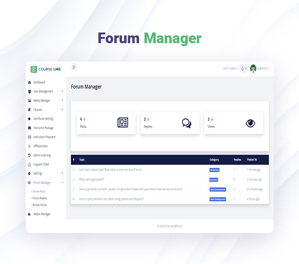 Forum & Discussion Addon Course LMS - 6