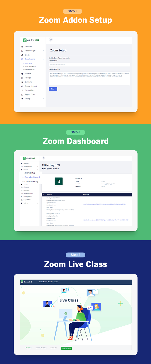 Course LMS Zoom Live Class Addon